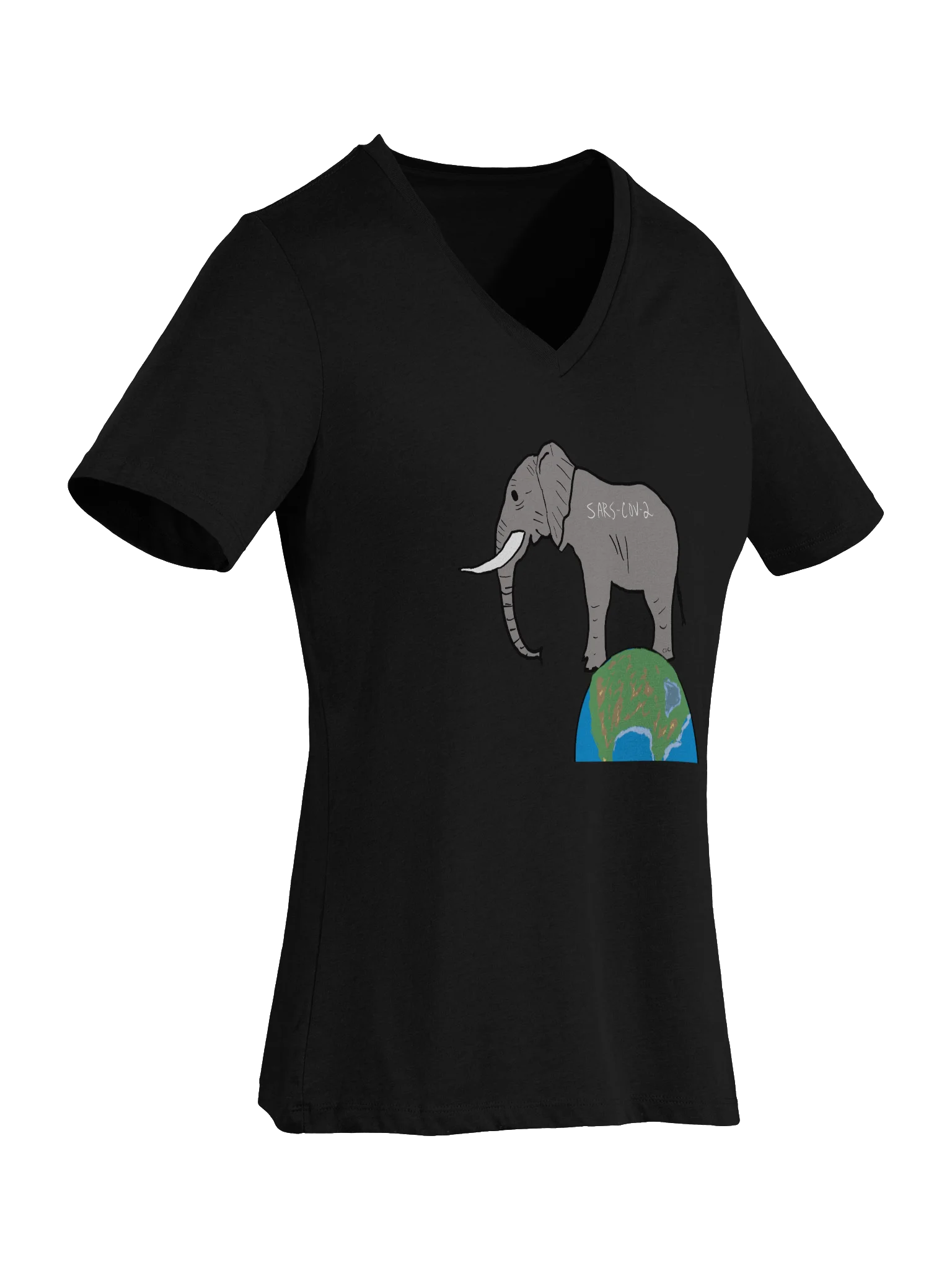 Elephant In The Room v-neck tee (covid) product image (7)