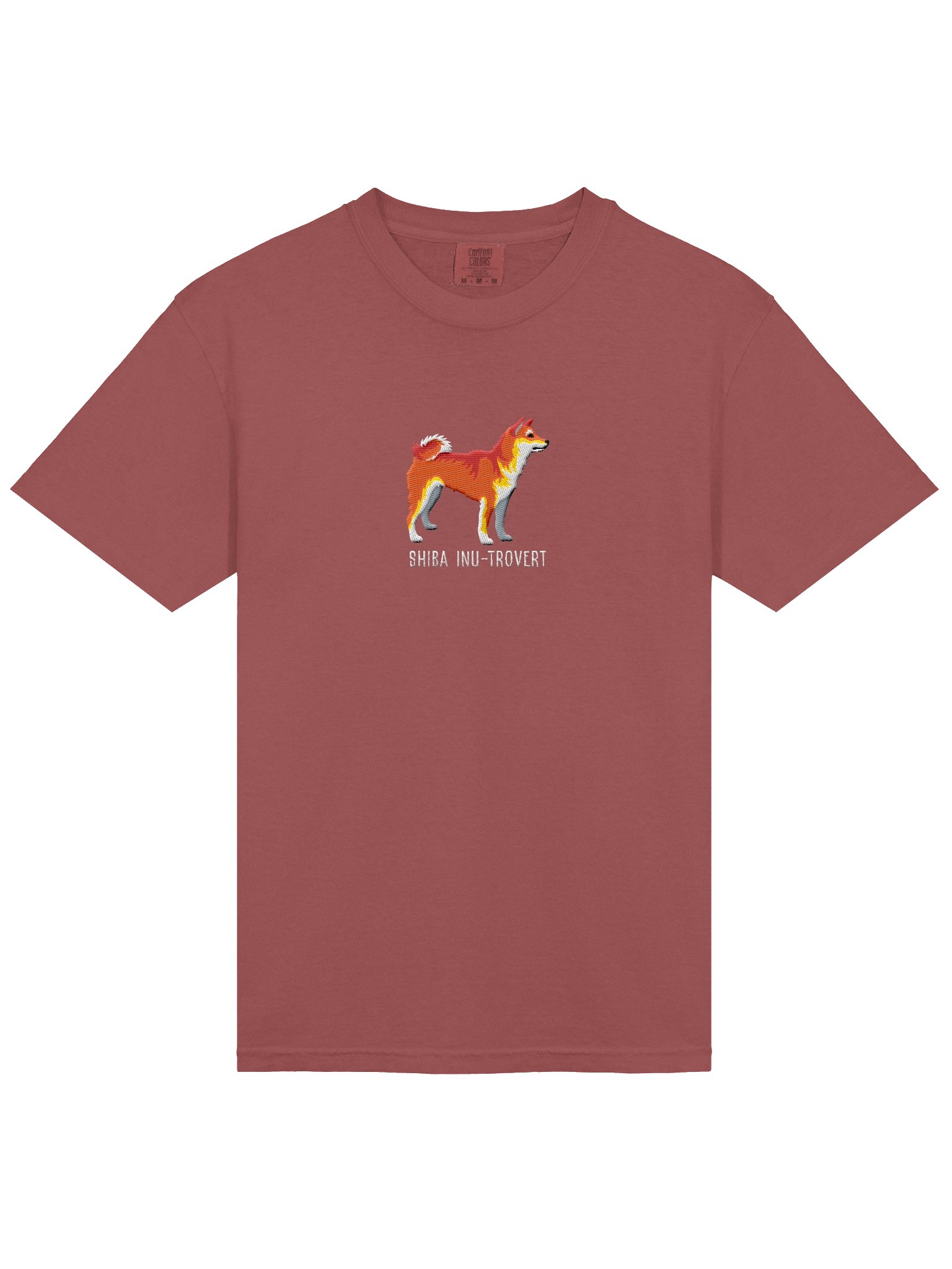 Shiba Inu-trovert T-Shirt(Embroidered) of a Shiba Inu(Red) product image (6)