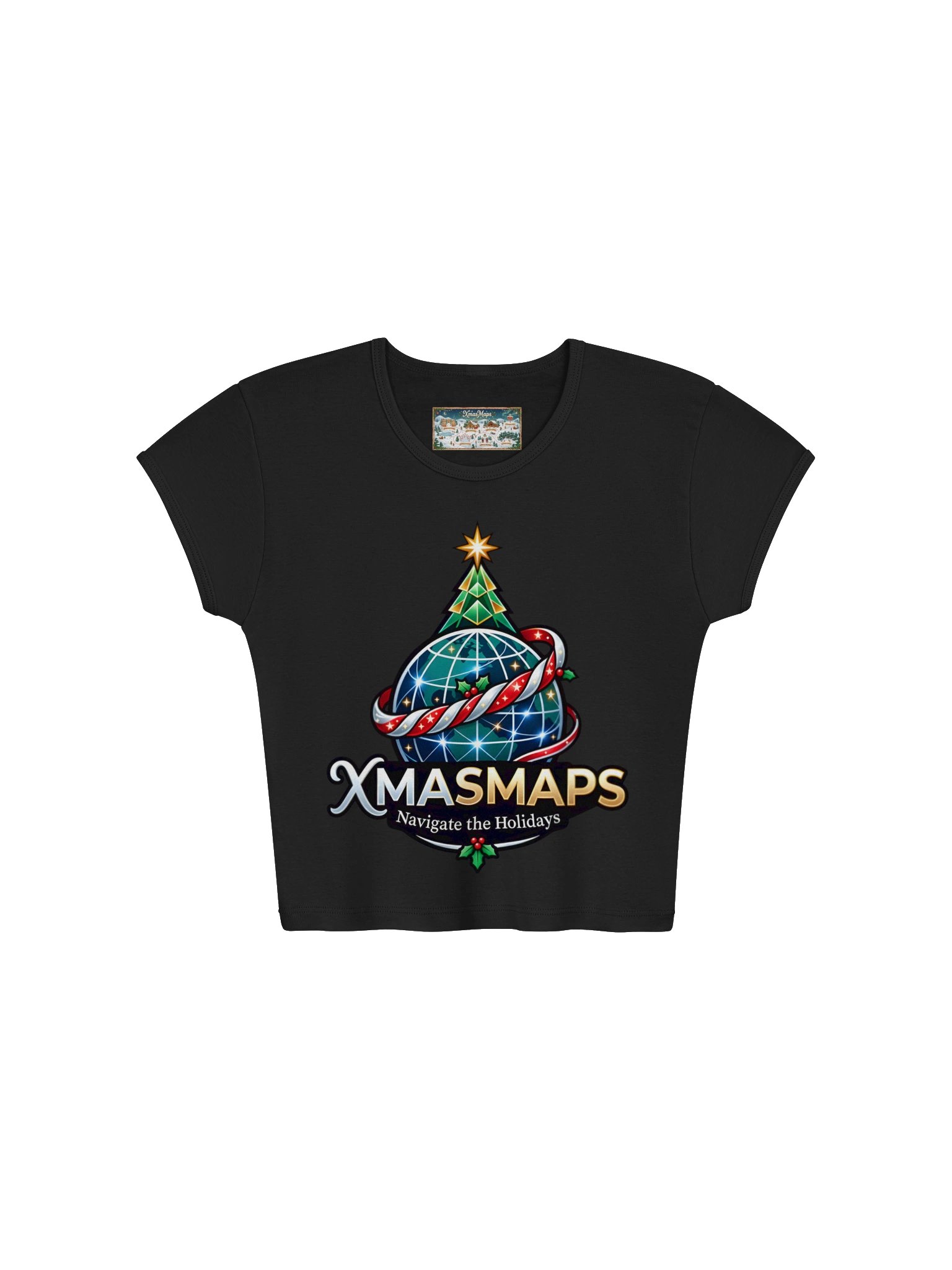 XmasMaps Women's Fitted Cropped Tee product image (2)