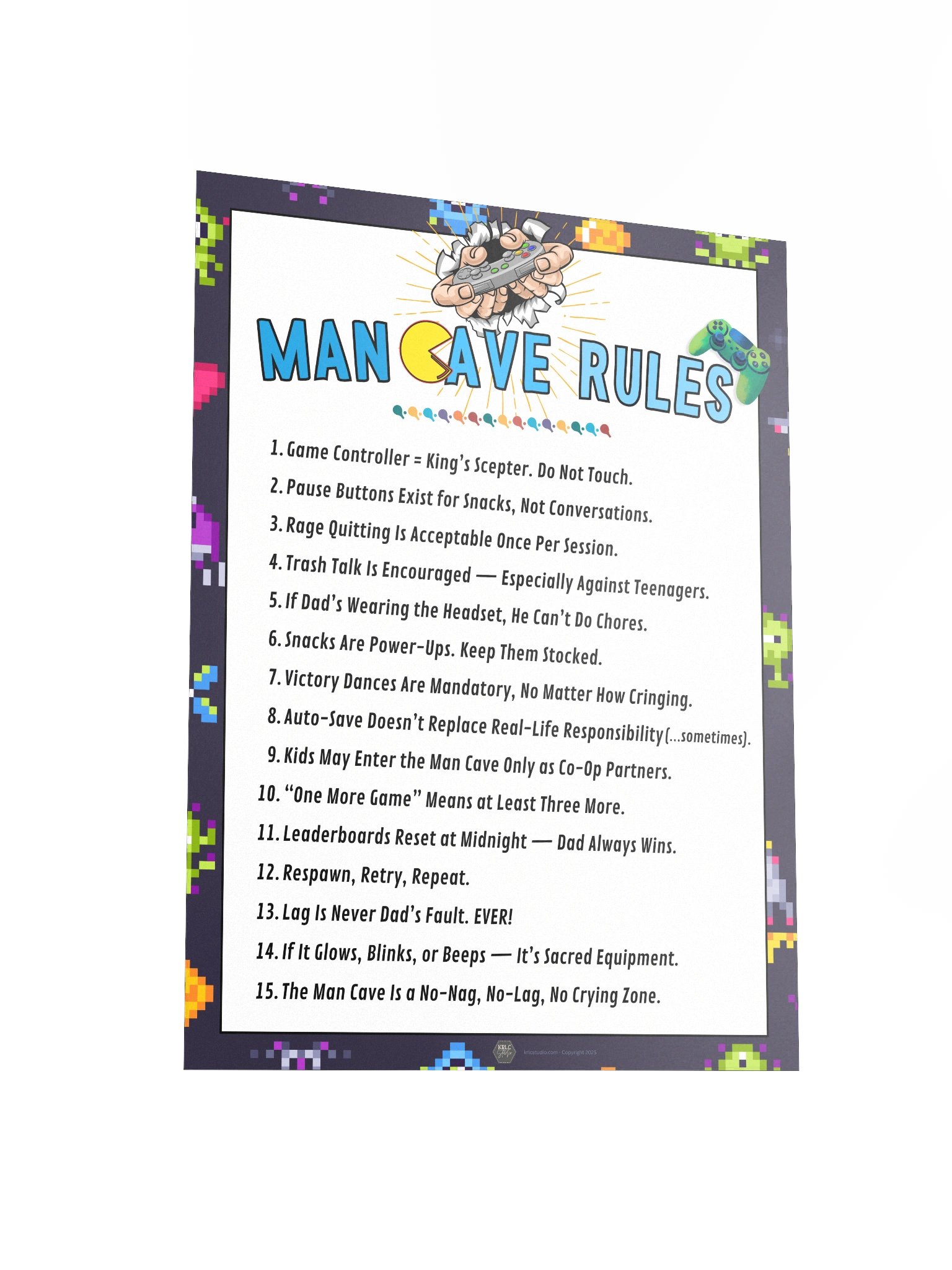 Man Cave Rules - Video Gamer Dads product image (7)