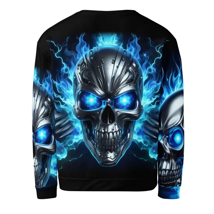 Silver Skull and Flames - Unisex Sweatshirt #19 product image (2)