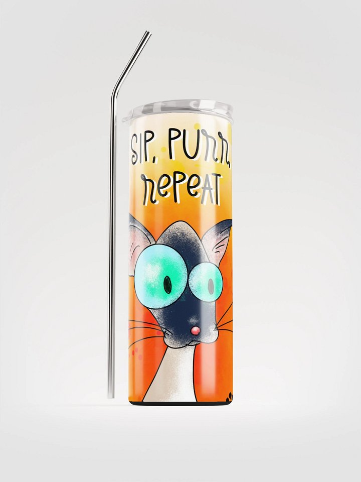 Sip Purr Repeat Cat Stainless Steel Tumbler product image (1)