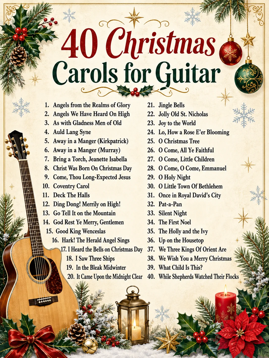 Easy Guitar Songs: 40 Christmas Carols for Beginners with Sheet Music, Tabs, Chords, and Lyrics product image (3)