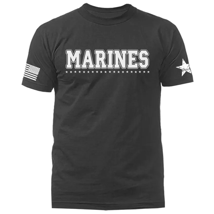 Marines Military Patriotic US Flag Veteran Graphic T-shirt product image (2)
