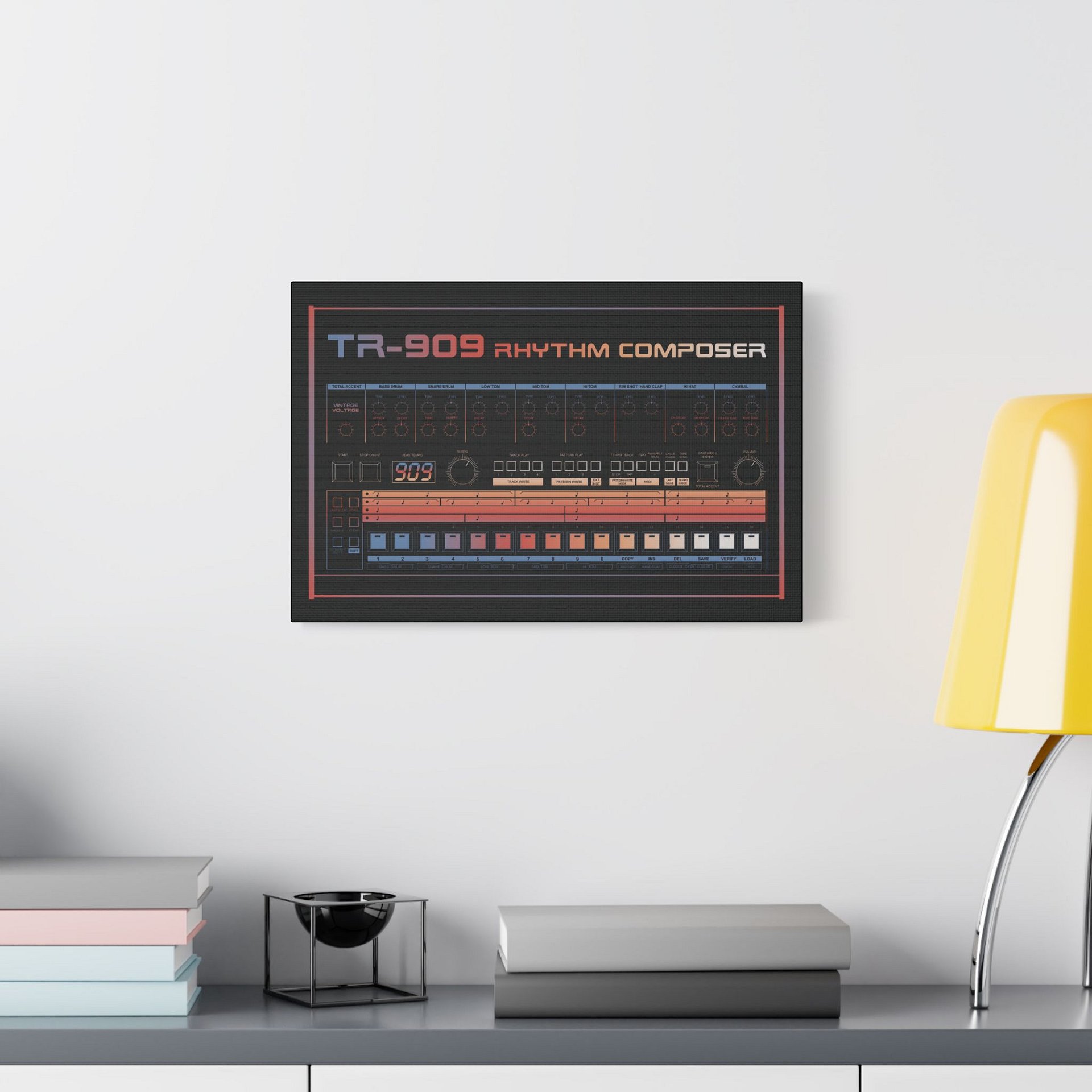 909 Canvas Wall Art - Roland TR-909 Rhythm Composer (Vintage Drum Machine) product image (14)