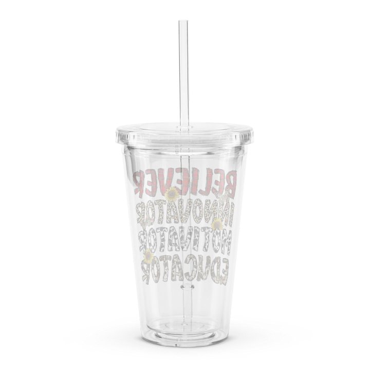 Believer, Innovator, Motivator, Educator - Double Wall Clear Plastic Tumbler product image (2)
