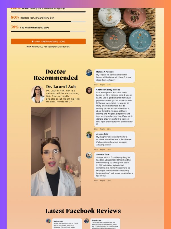 High-Converting Skincare Sales Page Template (Acne Treatment Funnel Design) product image (5)