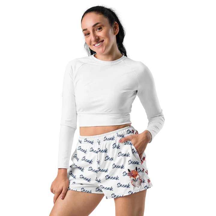 Flower Fox All Over Print Women's Shorts - Black product image (2)