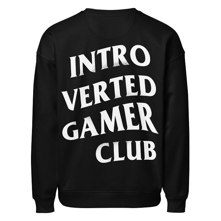 Introverted Gamer Club White on Black Oversized Sweatshirt product image (1)