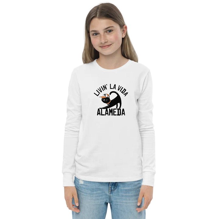 Cool Cat Bella+Canvas Youth Long Sleeve T-Shirt product image (1)