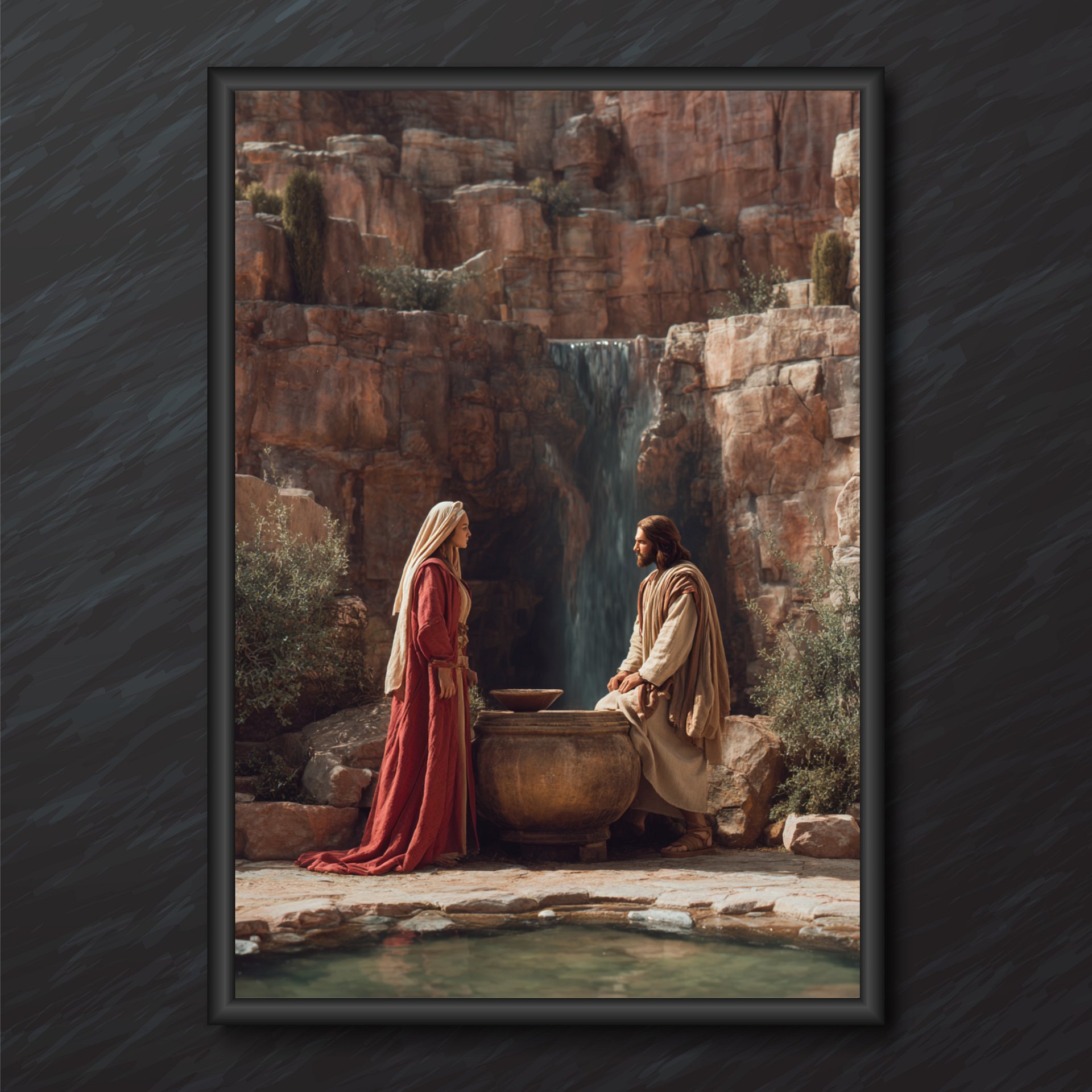 Jesus and the Samaritan Woman Wall Art | Christian Printable Decor product image (2)