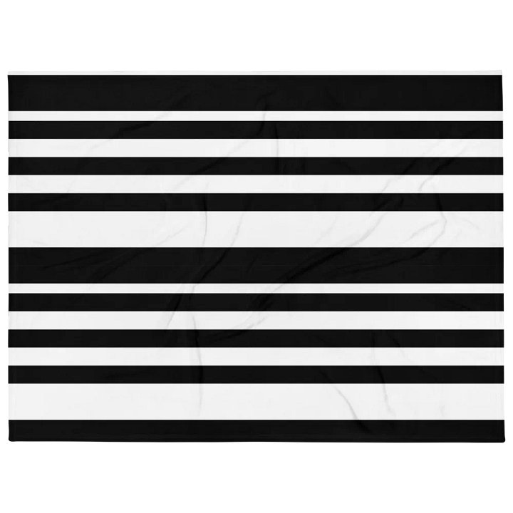 Various Sized Black Striped Throw Blanket product image (1)
