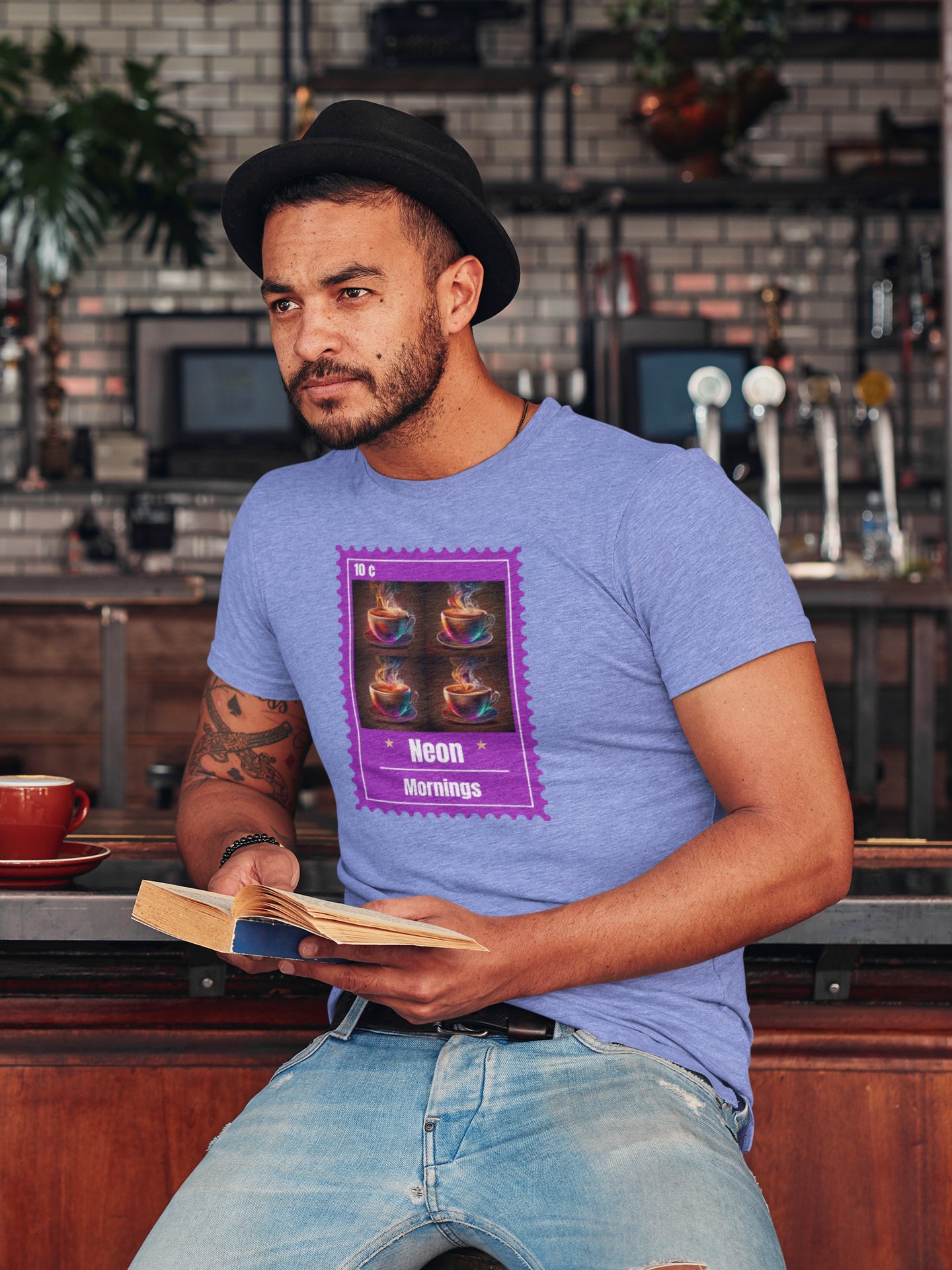 Neon Mornings Coffee Stamp T-Shirt product image (78)