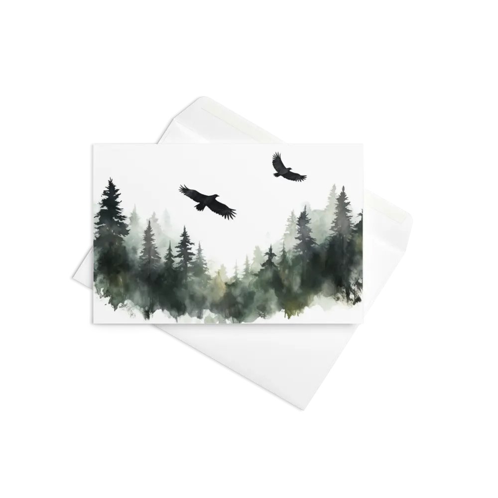 All-Occasion Greeting Card: Hovering Crows Over Spruce Forest product image (9)