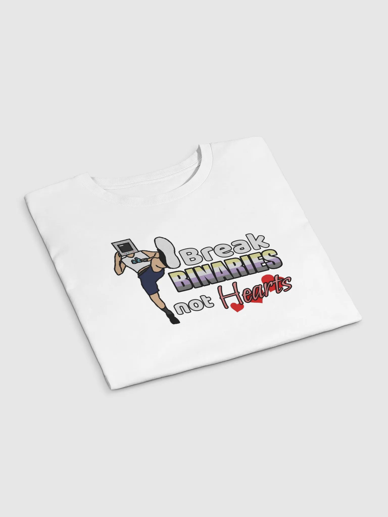 Break Binaries Not Hearts Crop Top (Non-Binary) product image (3)