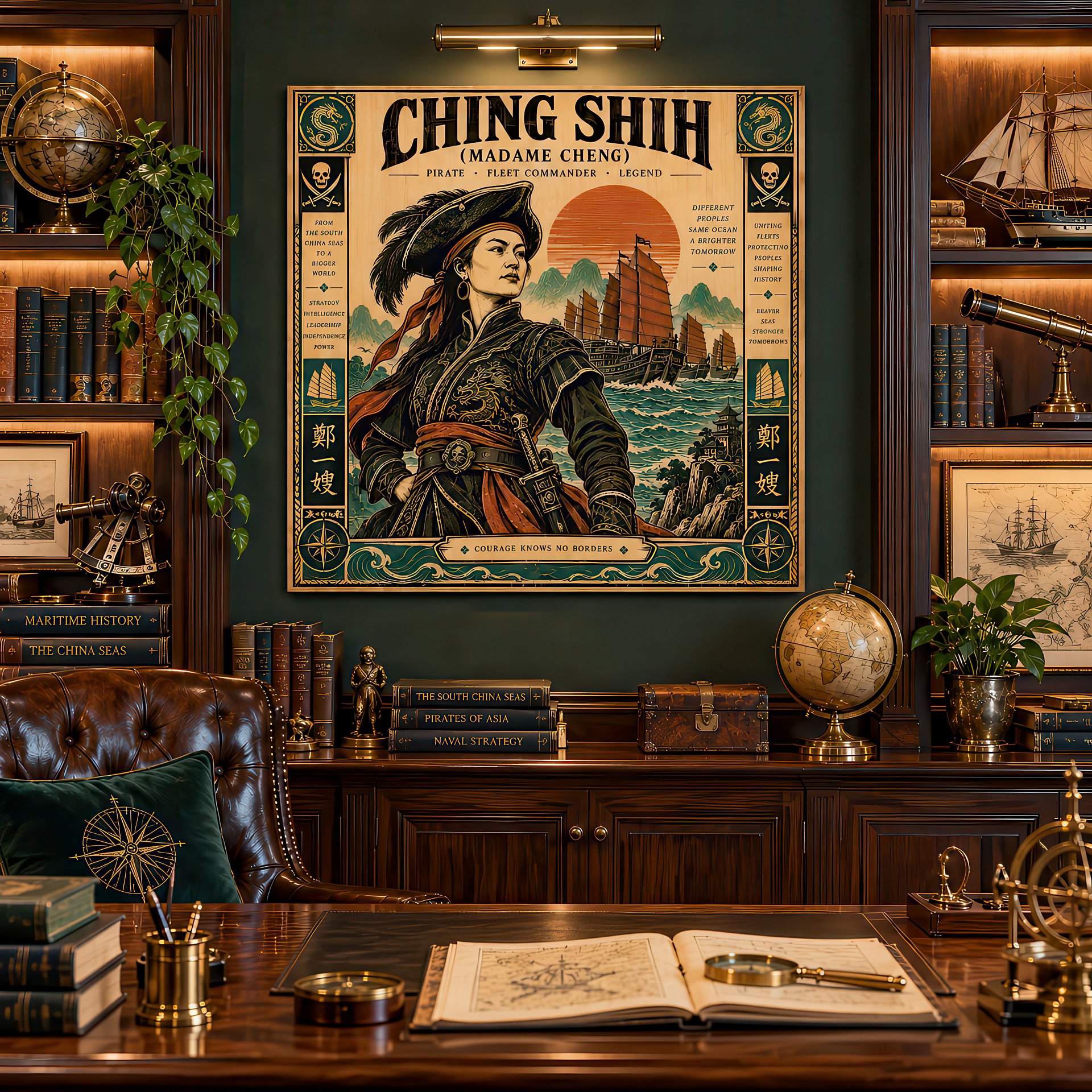 Ching Shih | Birch Wood Art Panel | Historical Wall Decor | 24x24″ (60x60 cm) product image (6)