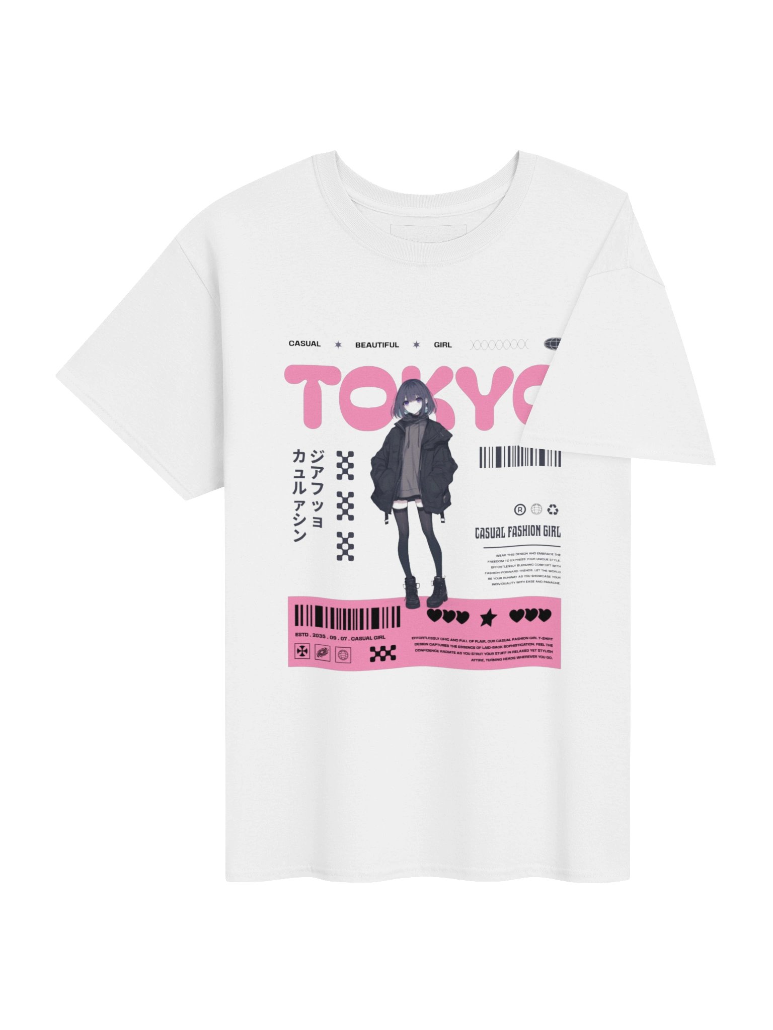 Tokyo Casual Style Girl Graphic Tee product image (4)