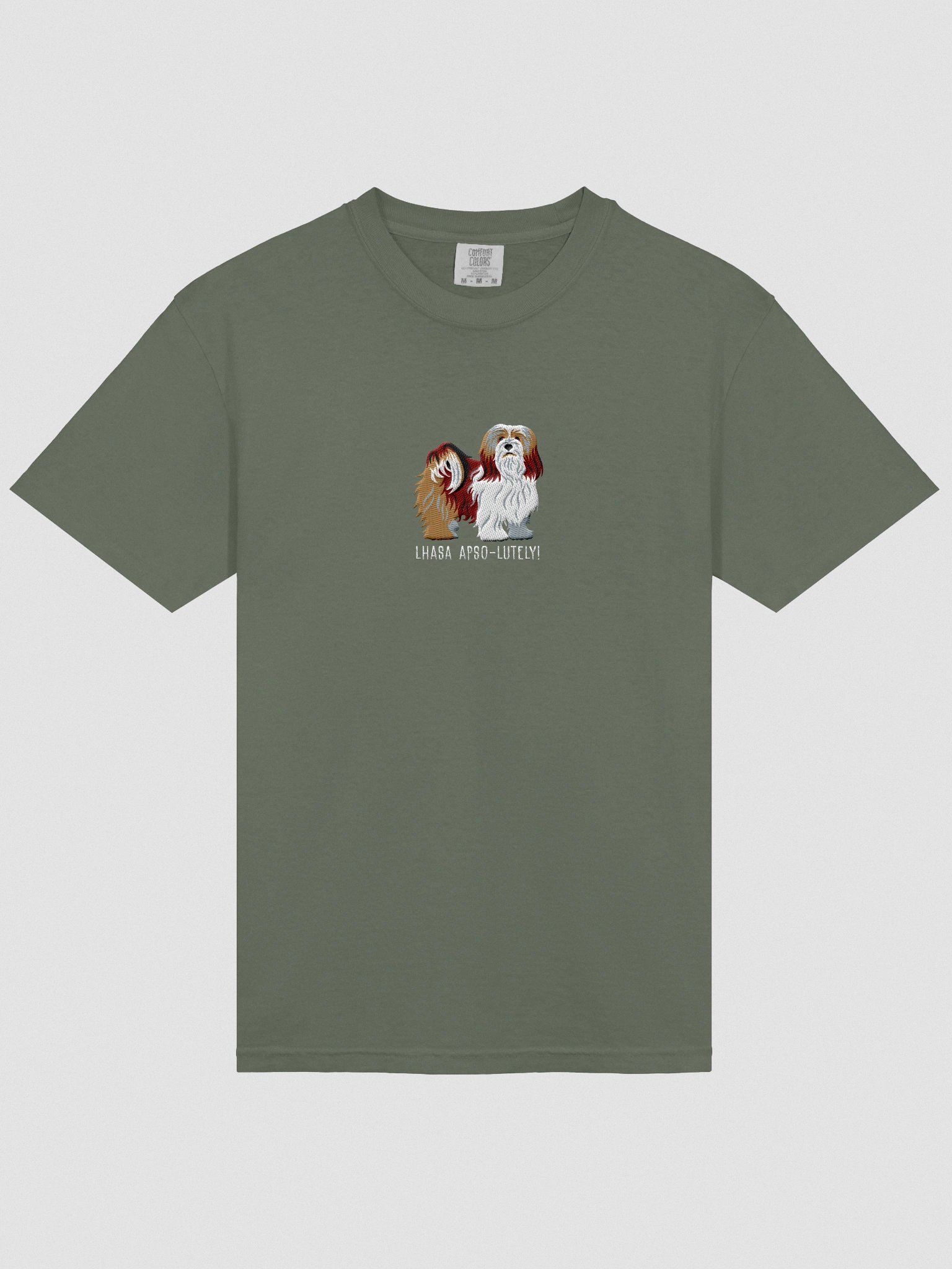 Lhasa Apso-lutely T-Shirt(Embroidered) of a Lhasa Apso(Brown) product image (6)
