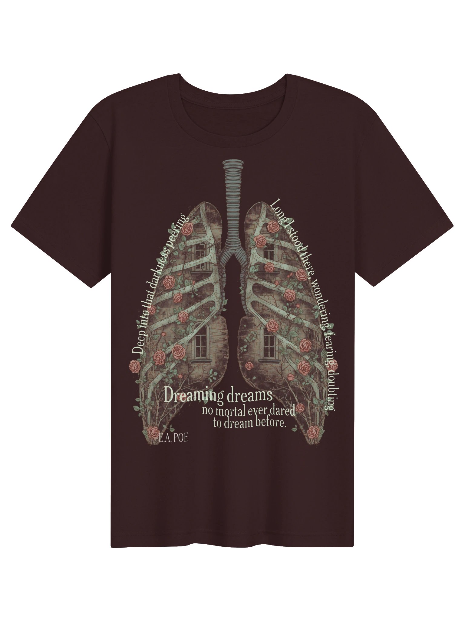 Edgar Allan Poe Literary Tee, Gothic Anatomy Art, Dark Academia Graphic product image (17)
