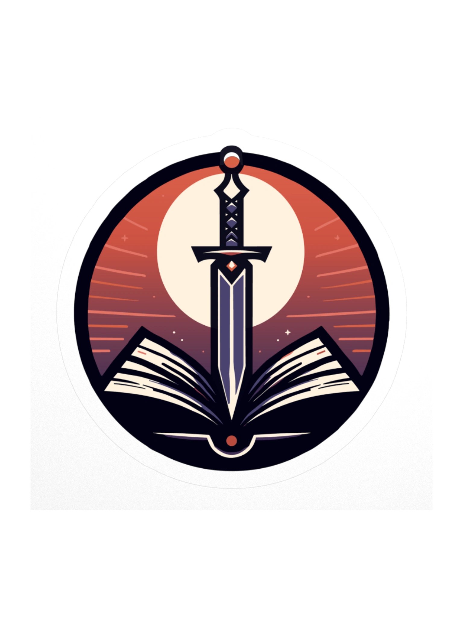 Blade Bound Sword & Book Emblem Kiss Cut Sticker product image (1)