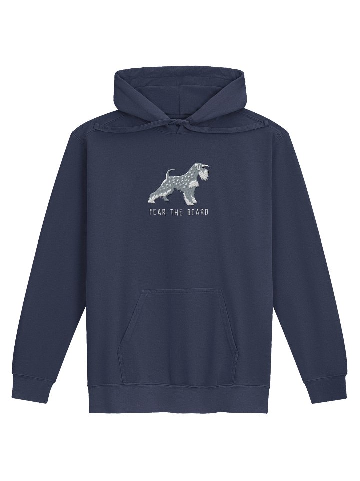 Fear the Beard Premium Hoodie (Embroidered) of a Miniature Schnauzer(Salt & Pepper) product image (5)