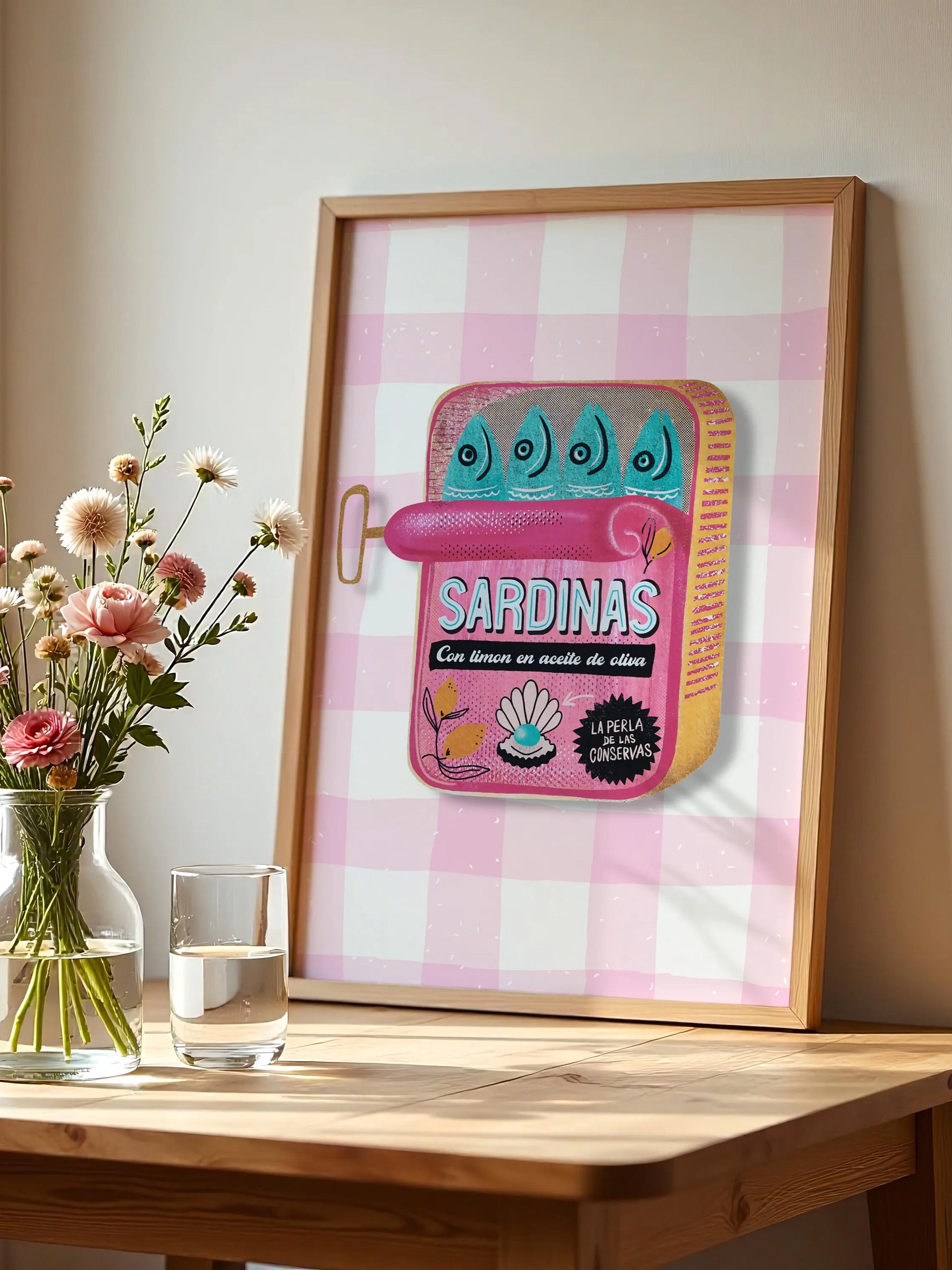 Sardines Print Sardine Tin Vintage Poster Retro Sardine Wall Art Fish Print product image (2)