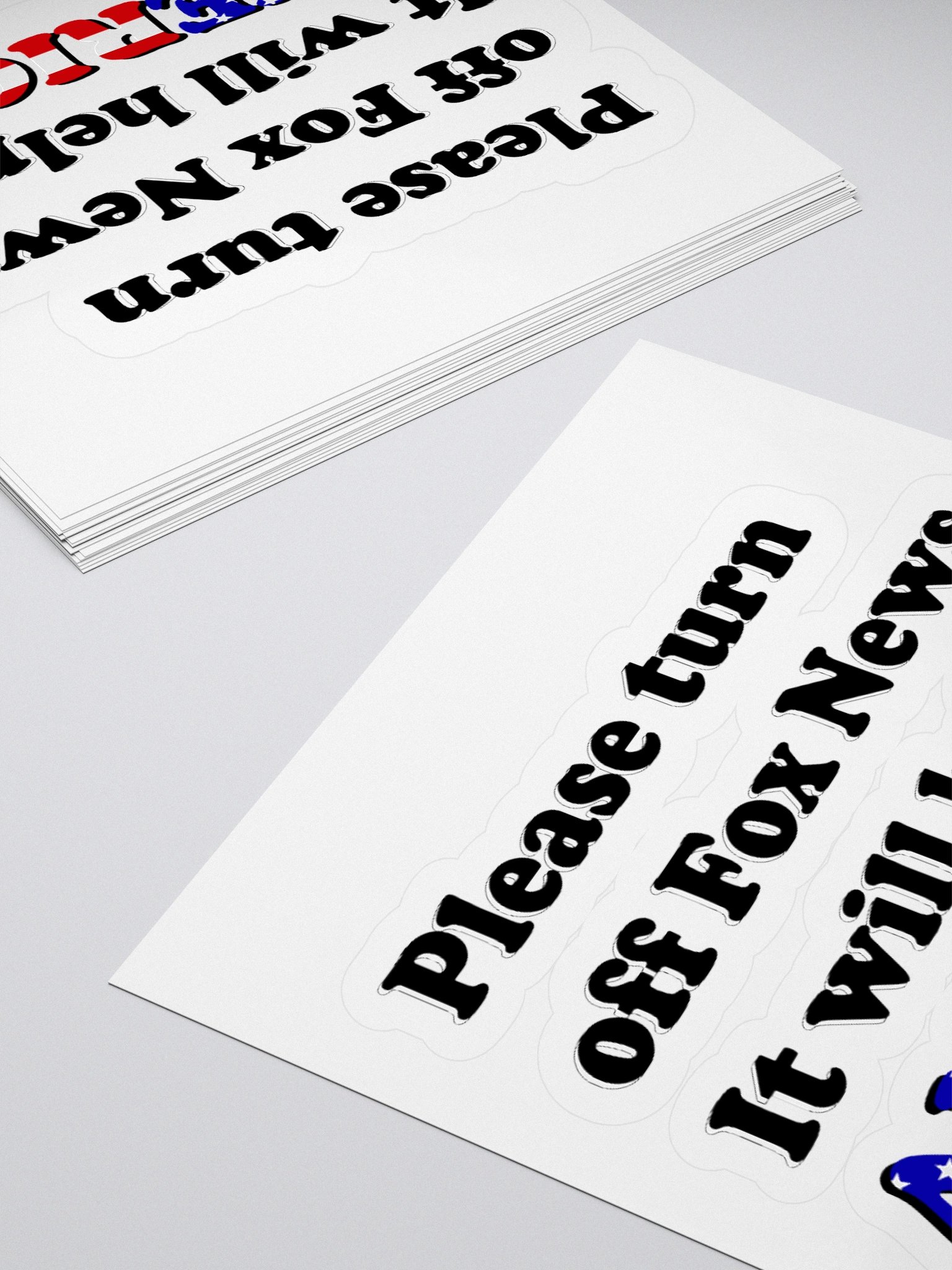 Please Turn Off Fox News Sticker - Funny Anti-Fox News Vinyl Decal product image (6)