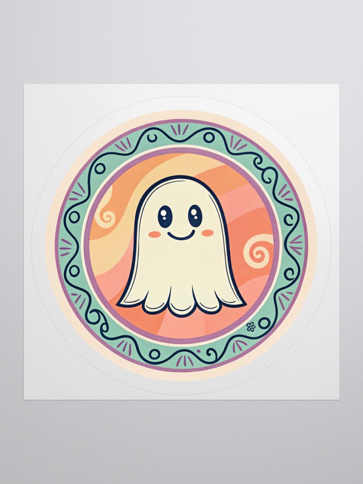 Retro Ghost Kiss Cut Sticker product image (3)