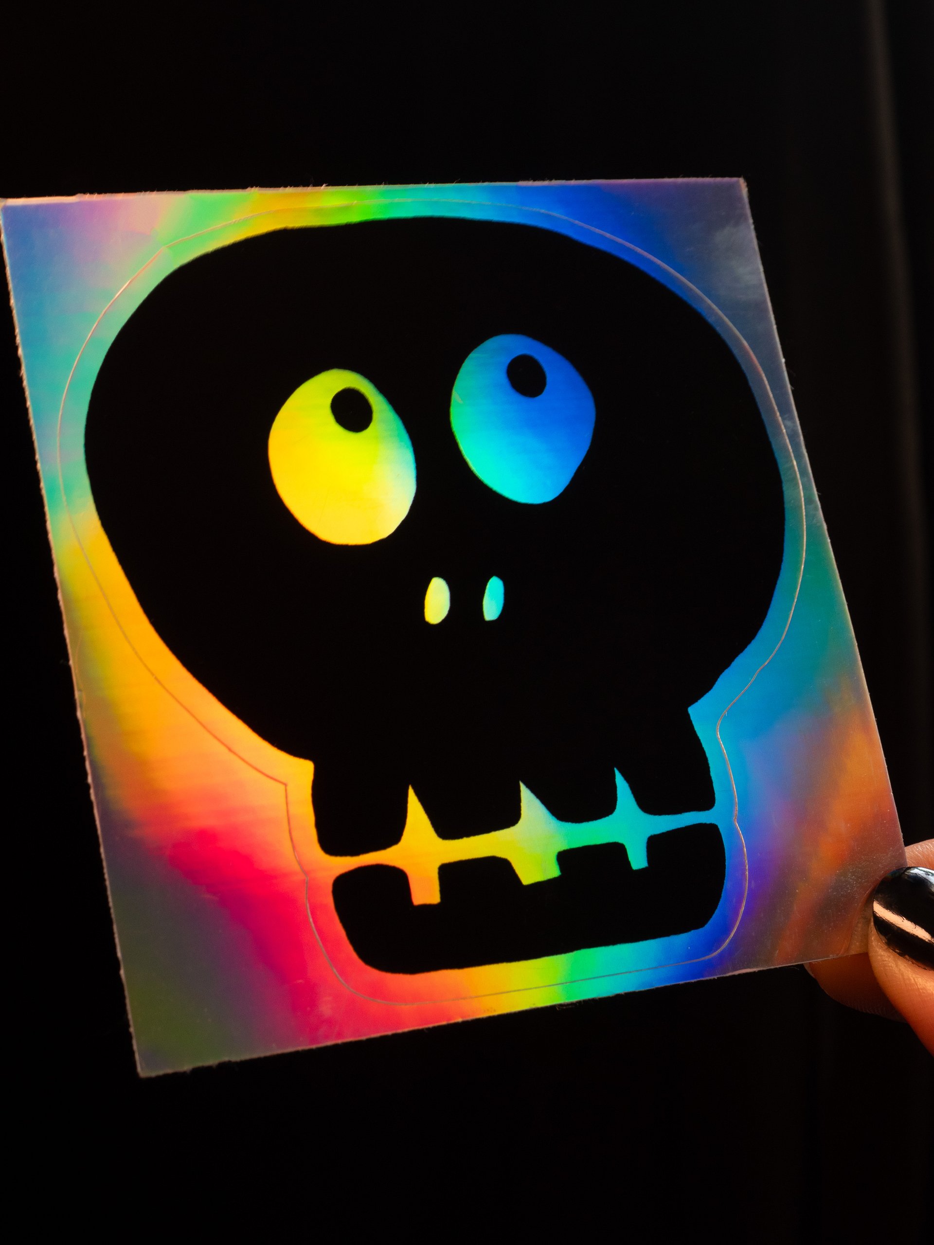 HOLOGRAPHIC STICKER - SKULL 01 product image (6)