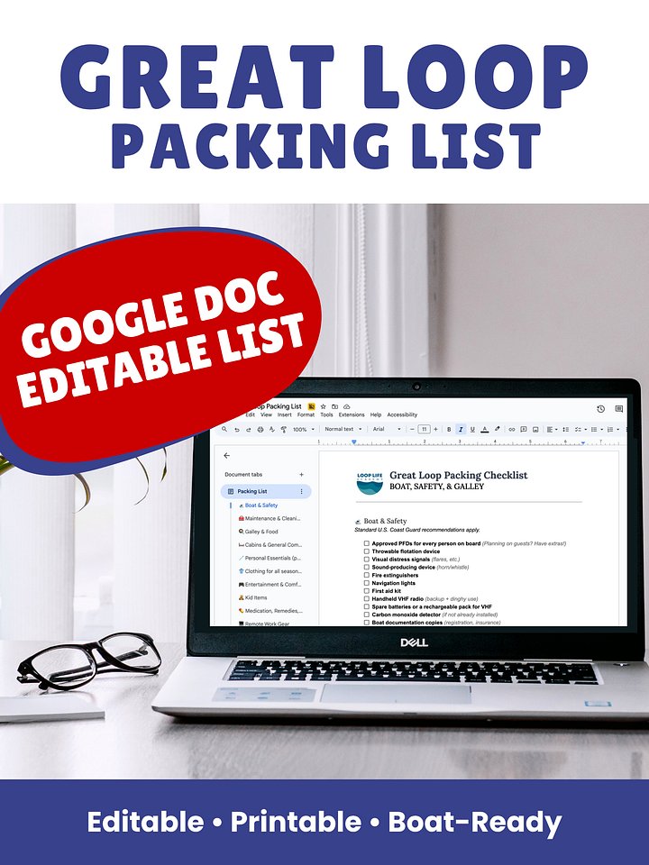 America’s Great Loop Packing List (Editable + Printable) product image (1)