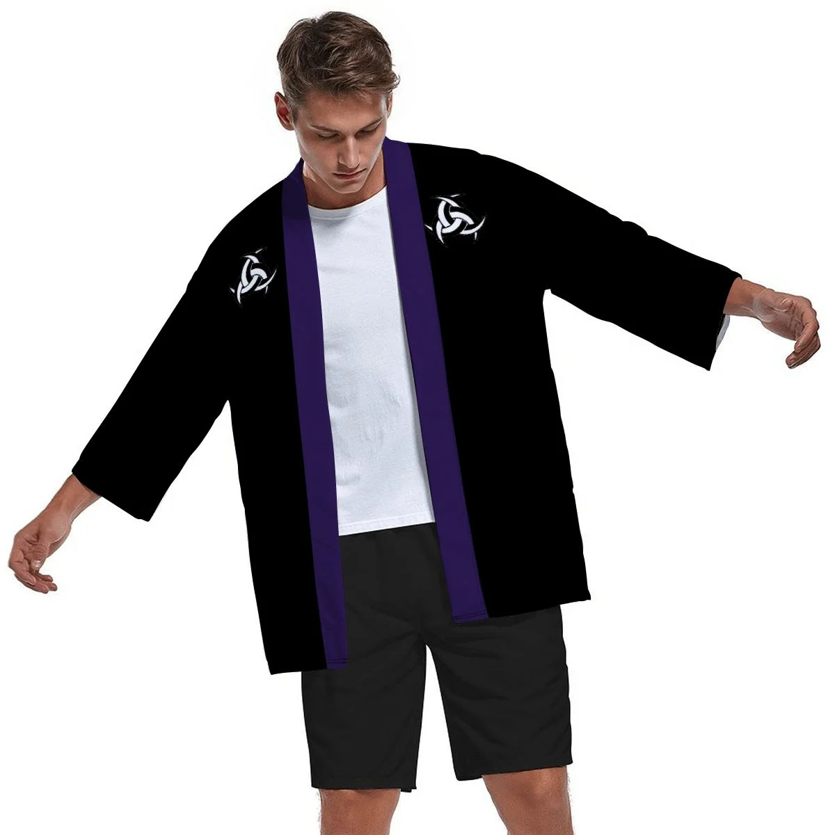 Sanzensekai Nodaichi-Kamon Haori (Anime Variant) | Japanese Open Front Cardigan Jacket product image (3)