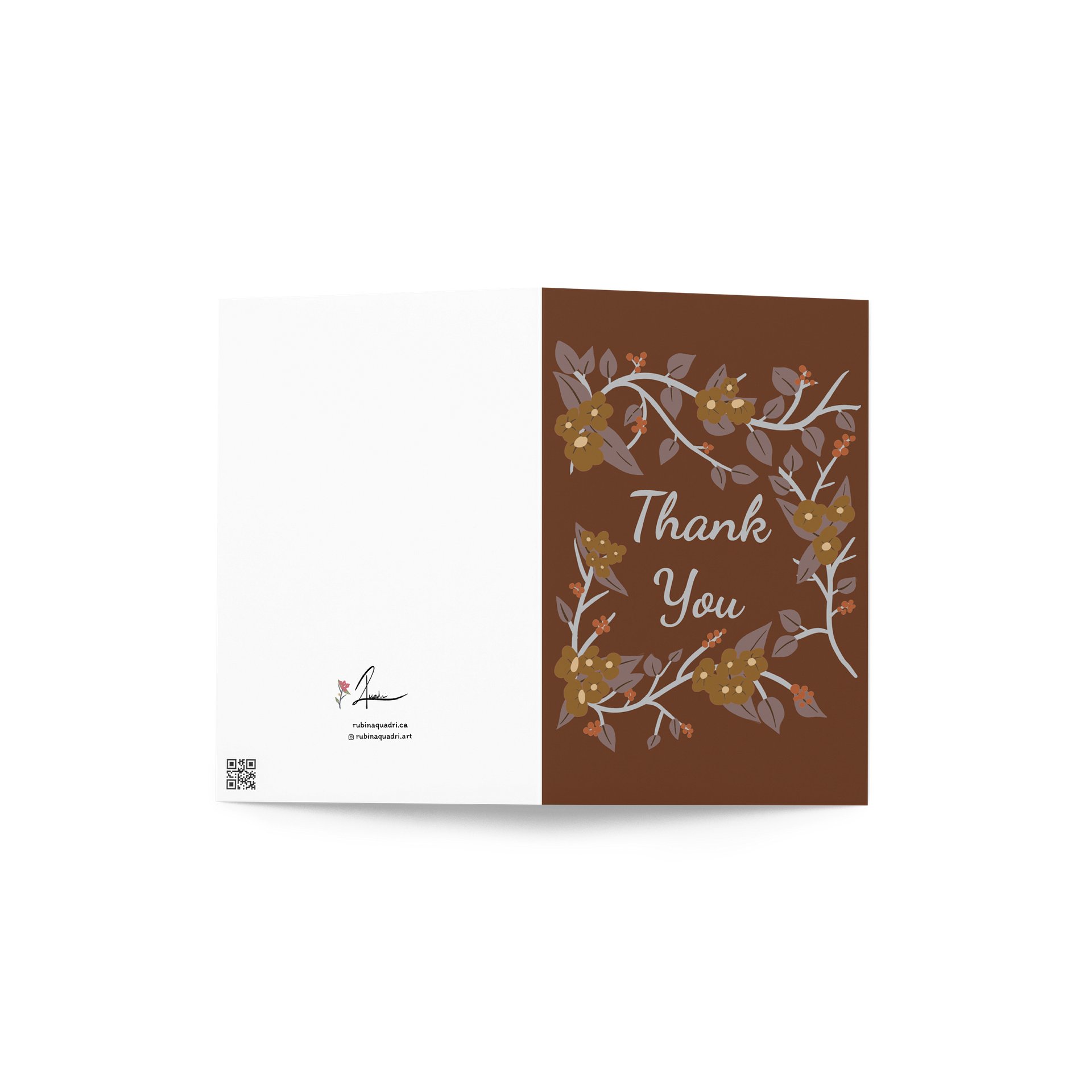 Thank You Botanical Garland | Bronze & Taupe on Dark Terracotta Brown product image (2)
