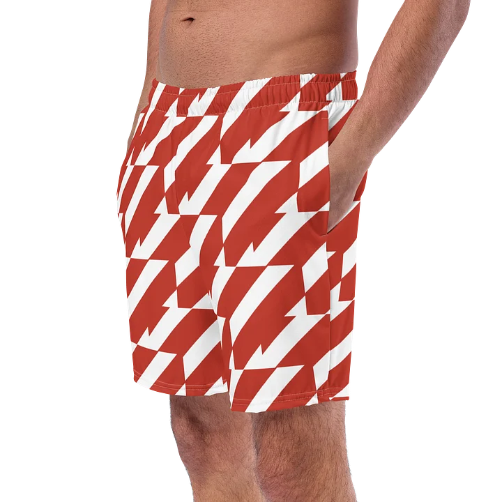 Red & White Men's Swim Trunks product image (1)