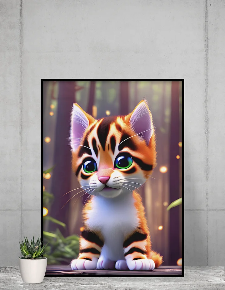 Adorable Orange, Black & White Kitten with Big Blue & Green Eyes in Firefly Forest product image (1)