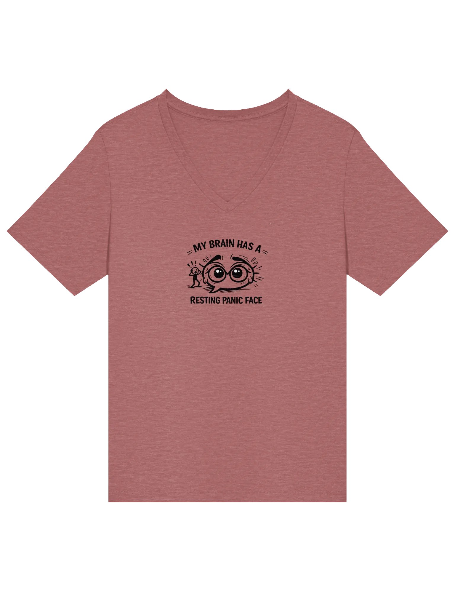 Resting Panic Face V-Neck Tee product image (2)