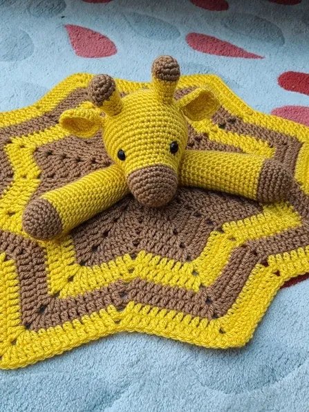 Crochet Giraffe Lovey Blanket Pattern, Safari Baby Comforter PDF Pattern - Crafting Happiness product image (6)