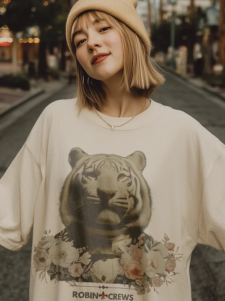 White Tiger Floral T Shirt Vintage Animal product image (1)