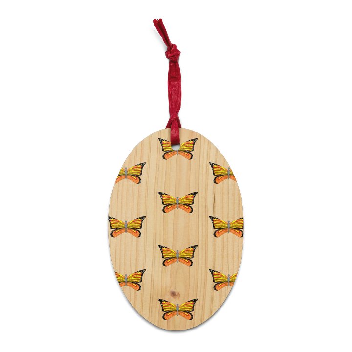 Symmetrical Orange Butterfly Wooden Ornaments product image (1)