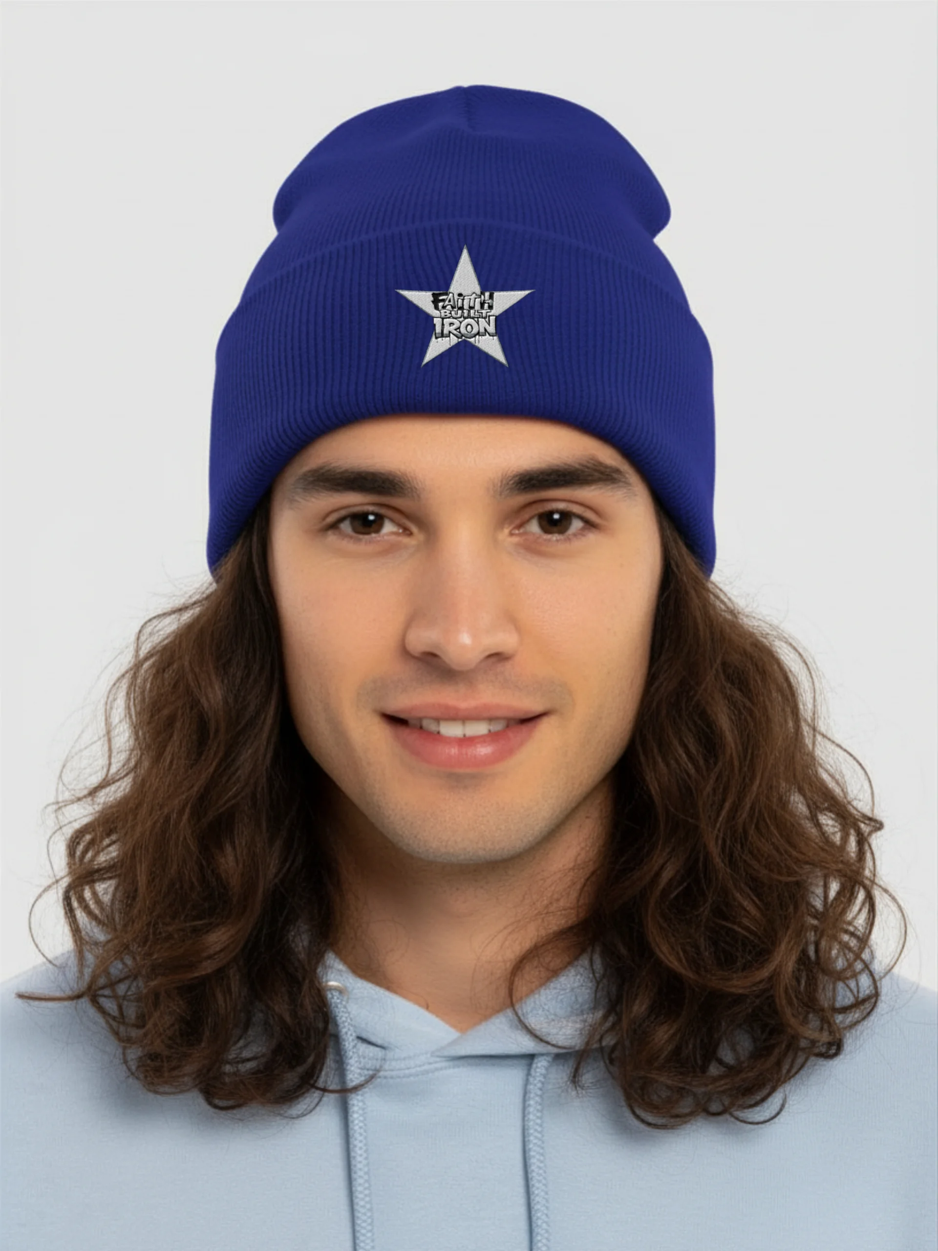 Faith Built Iron Christian Beanie product image (3)