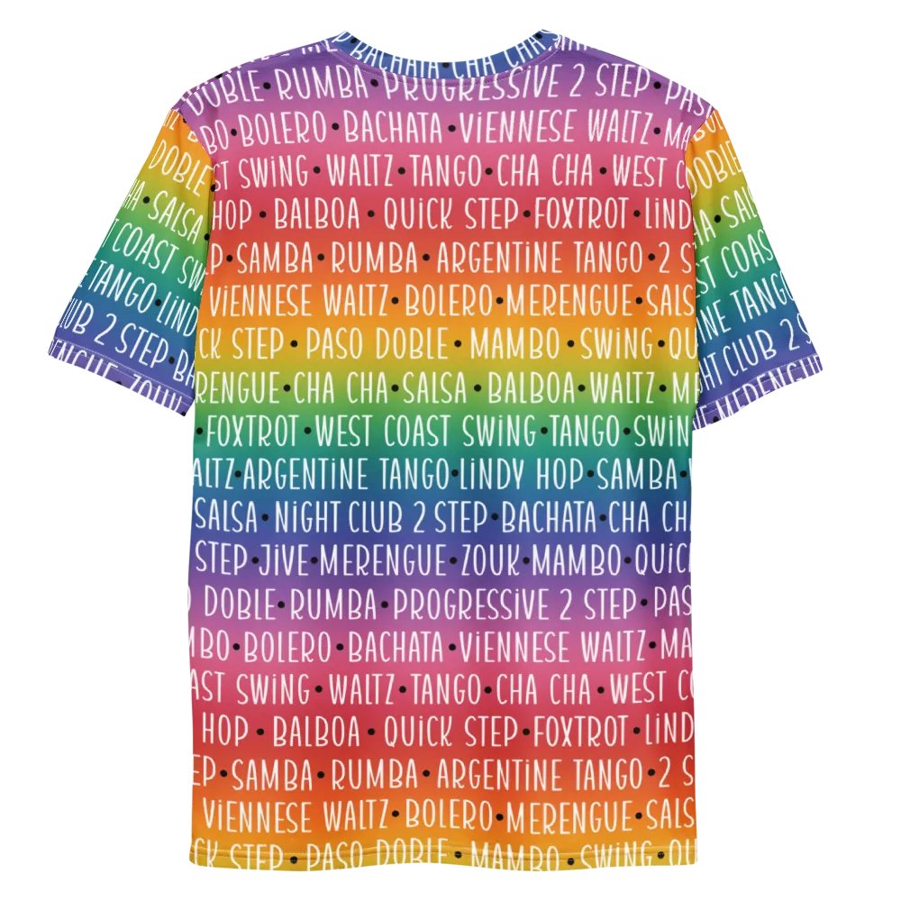 Men's Ballroom Dance Crew Neck T-shirt Rainbow product image (9)