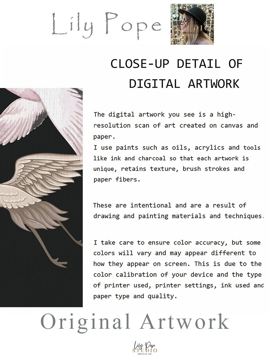 Samsung Frame TV Art Watercolor Japanese Flying Cranes Painting Screensaver Digital TV Background product image (3)