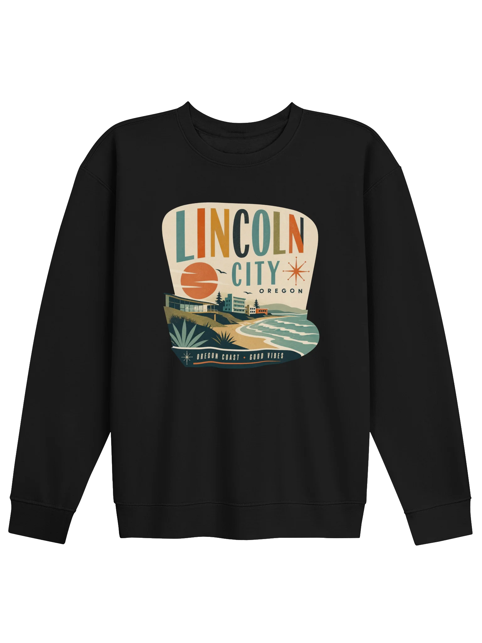 Lincoln City Oregon Coast Retro Crewneck product image (4)