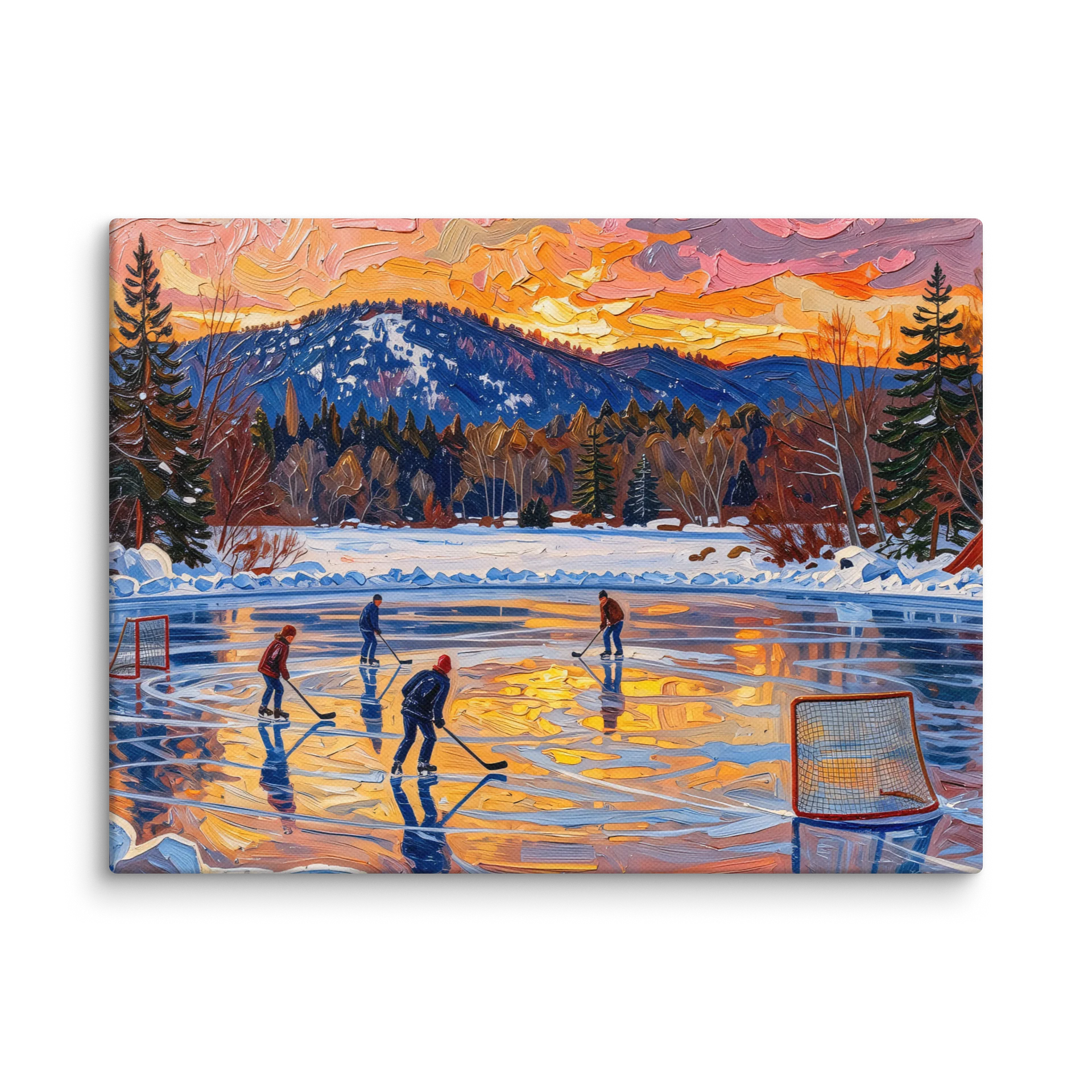 Pond Hockey at Dusk Canvas Print product image (1)