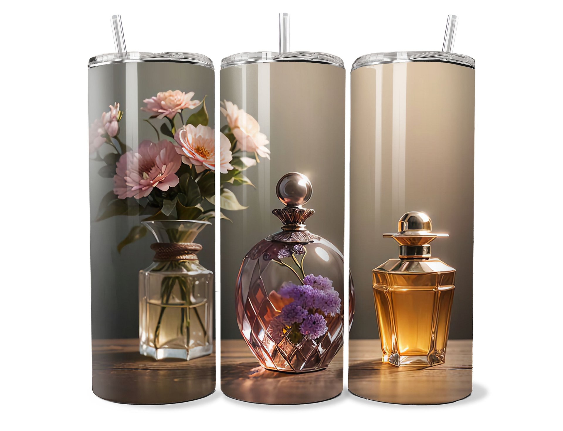 Floral Elegance Perfume Tumbler - 20oz Stainless Steel product image (1)