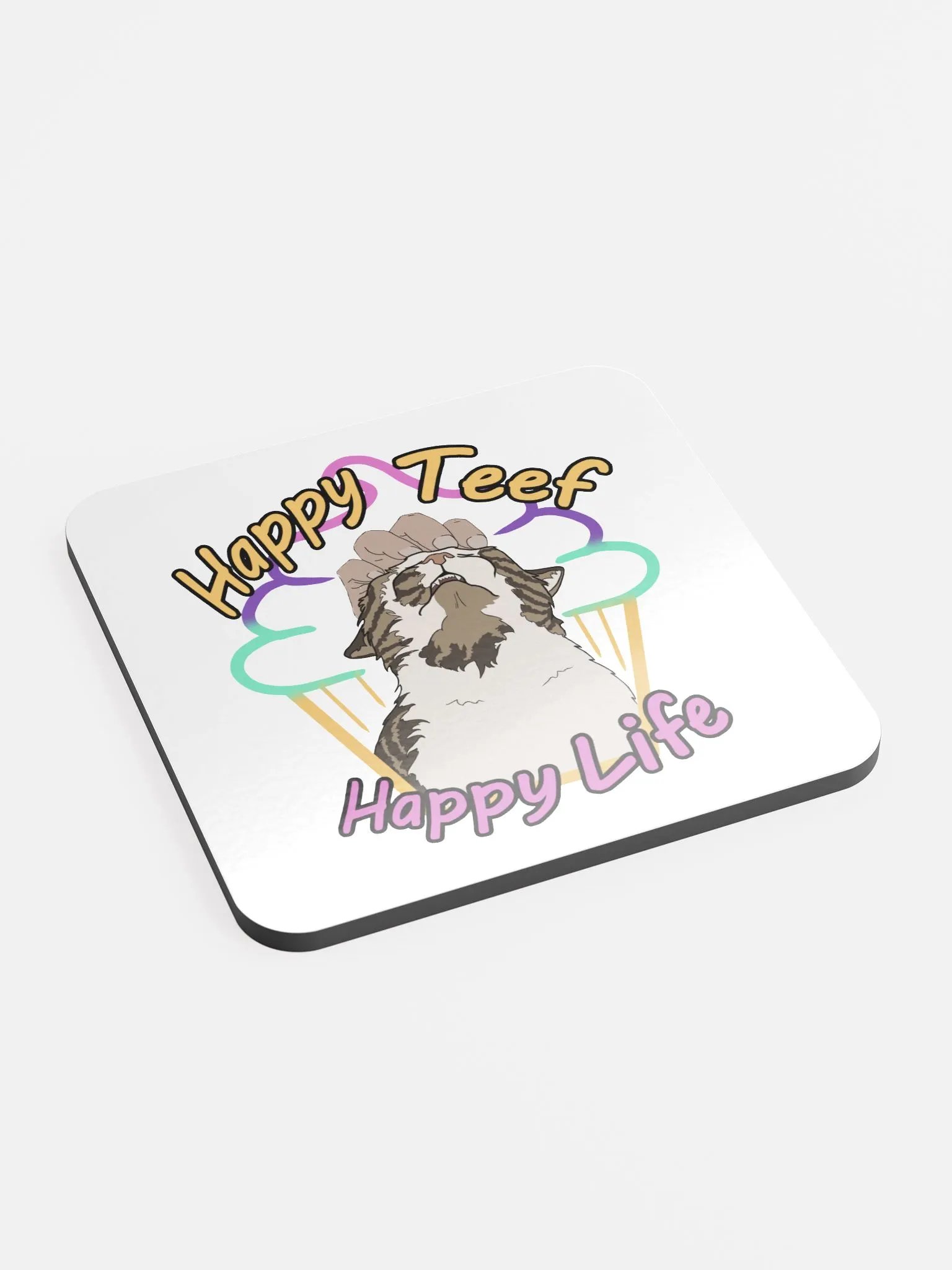 "Happy Teef, Happy Life" Gloss Coaster product image (2)