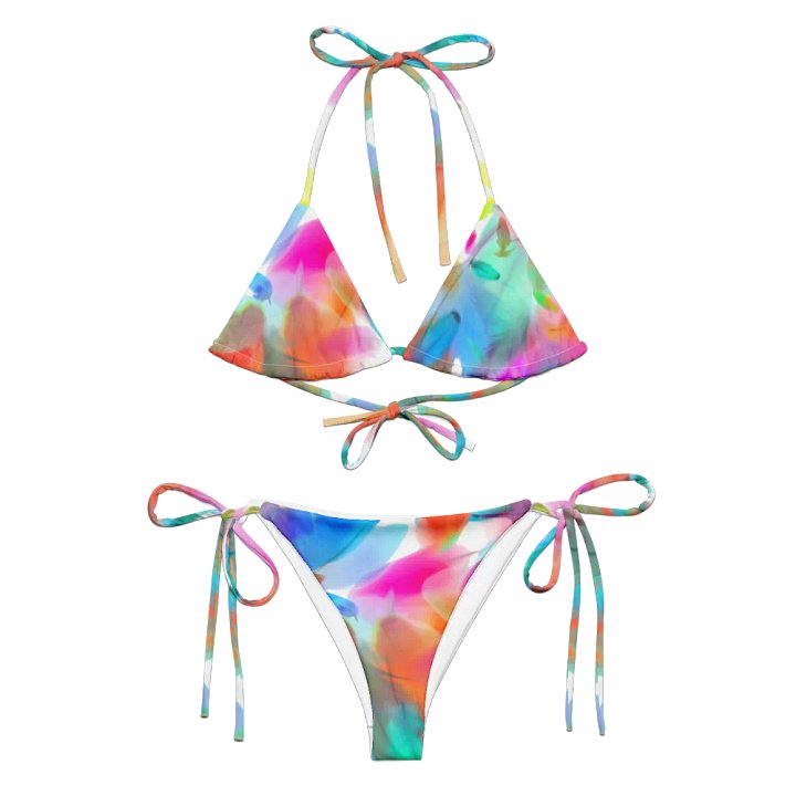 Colorful Feather Pattern Design String Bikini - v1 product image (1)