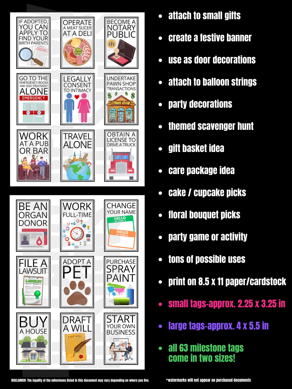 18th Birthday Gift Tags Things You Can Do When You're 18 product image (6)