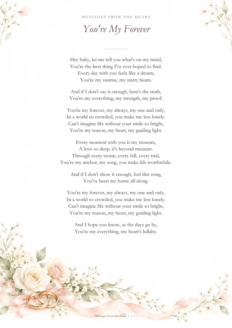 You're My Forever — MP3 + Printable Lyrics product image (2)