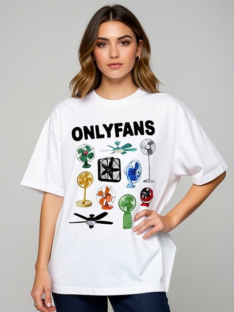 Funny Women's T-Shirt | ONLYFANS Electric Fan Joke Graphic Tee | Witty Novelty Shirt Gift for Her product image (1)