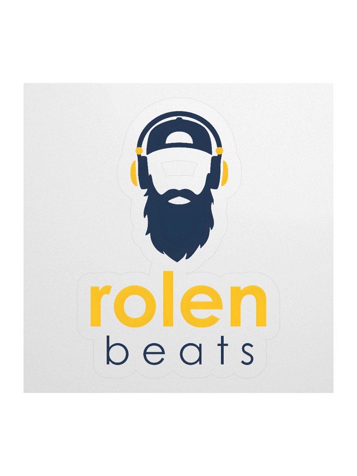 Rolen Beats Script Logo Sticker - Navy/Yellow product image (1)